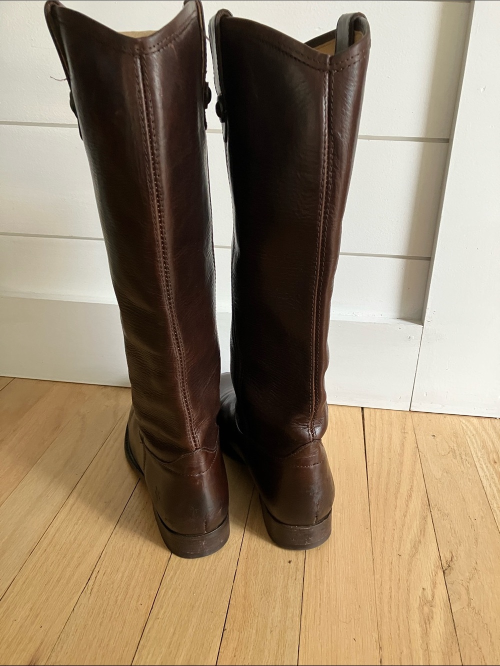 Frye Melissa Equestrian tall brown leather boots 8 1/2 - Picture 5 of 11